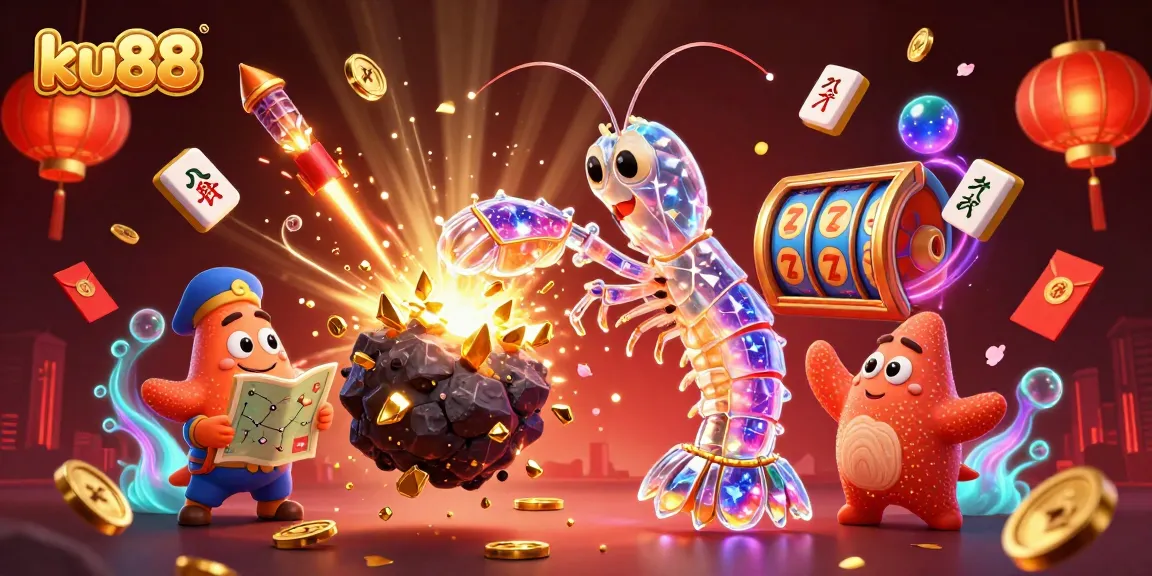Experience thrilling gameplay with ku88 as a galactic samurai mantis shrimp battles through gems and coins.