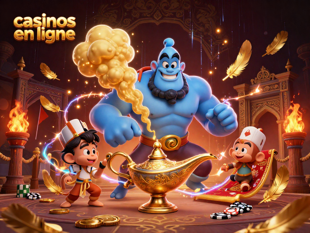 Dans les casinos en ligne, profitez de jeux palpitants avec des personnages incroyables tels qu'un génie et un tapis volant.