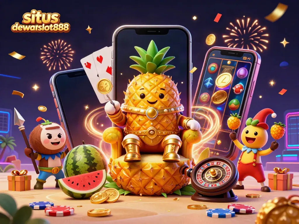 Permainan menarik di situs dewataslot888 dengan karakter kartun dan elemen kasino yang meriah.