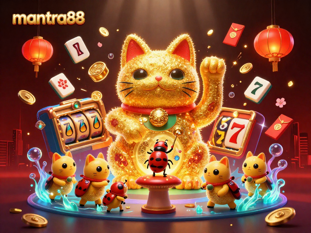 Experience the thrill of mantra88 gaming with this vibrant illustration showcasing a dynamic casino scene.
